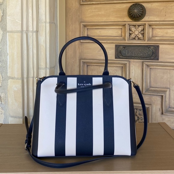 Kate spade Darcy Stripe large satchel handbag crossbody bag - Picture 1 of 6